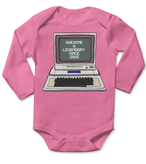 18th Birthday Vintage 2005 Long Sleeve Baby One-Piece