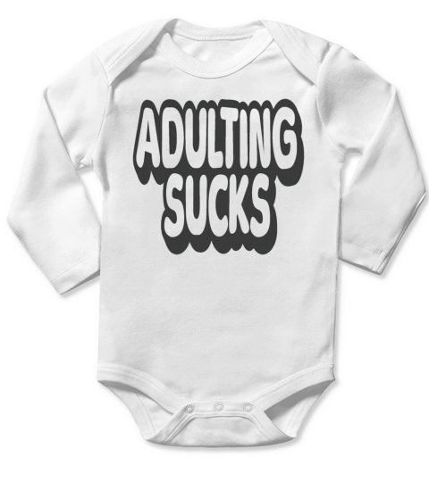 Adulting Sucks Vintage Quote Long Sleeve Baby One-Piece