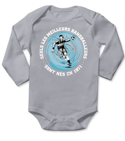 Handballers born in 1971 Birthday Vintage French Long Sleeve Baby One-Piece