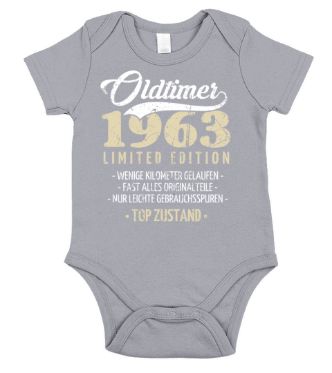 60th Birthday Vintage 1963 Short Sleeve Baby One-Piece