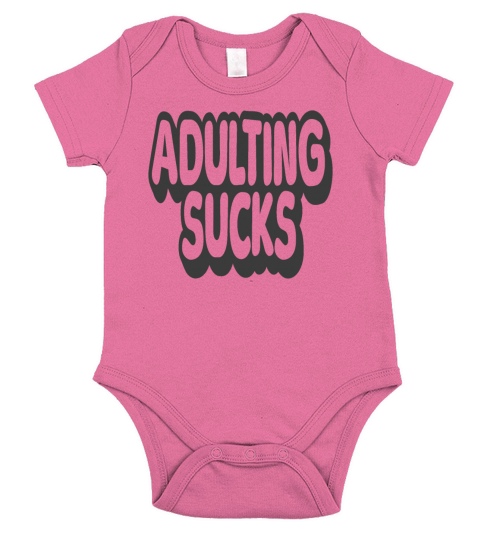 Adulting Sucks Vintage Quote Short Sleeve Baby One-Piece