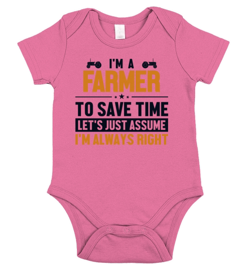 Farmer Lets Assume Im Right Rancher Short Sleeve Baby One-Piece