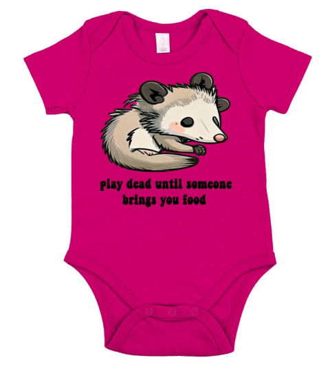 funny opossum play dead Short Sleeve Baby One-Piece