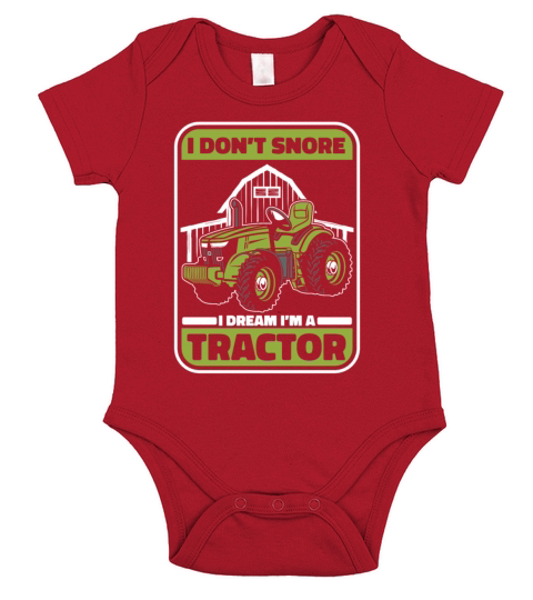 I Dont Snore I Dream Im A Tractor Agribusiness Short Sleeve Baby One-Piece