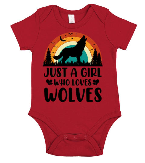 Just A Girl Who Loves Wolves Funny Wolf Lover Gift Short Sleeve Baby One-Piece
