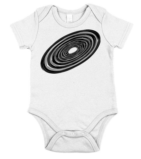 Three Dimensional Vintage Circle Disc Short Sleeve Baby One-Piece