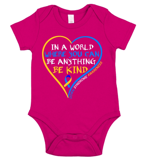 World Down Syndrome Day 2023 Be Kind Down Syndrome Short Sleeve Baby One-Piece