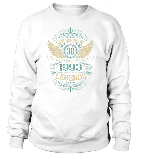 30th Birthday Vintage 1993 with Angel Wings Sweatshirt Unisex