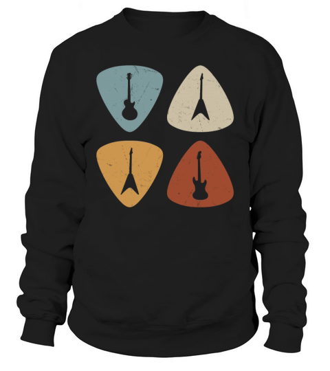 Vintage Guitar Plectrum Musician Sweatshirt Unisex