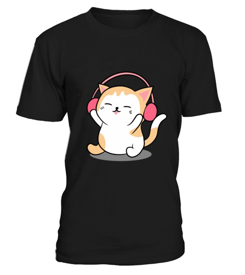 Cute Cat Listening To Music T-Shirt Unisex