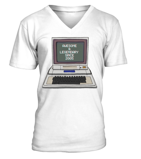 18th Birthday Vintage 2005 V-Neck T-shirt