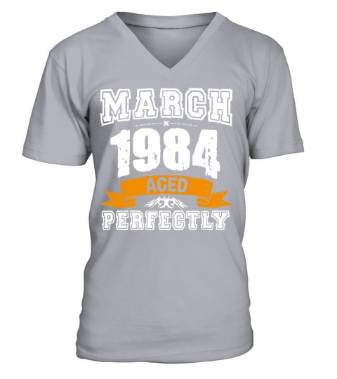March 1984 Vintage Birthday Present V-Neck T-shirt