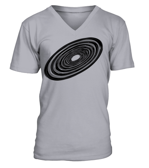 Three Dimensional Vintage Circle Disc V-Neck T-shirt
