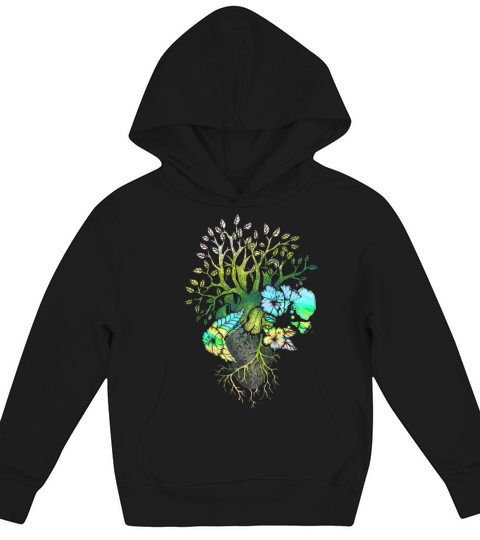 Anatomical Heart And Flowers Kids Hoodie