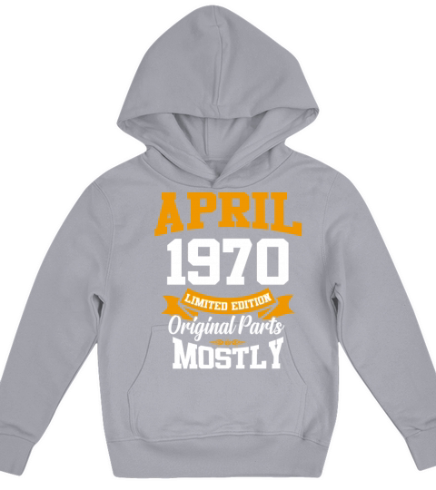 April 1970 Vintage Birthday Present Kids Hoodie