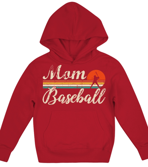 Vintage Baseball Mom Softball Mom Retro Kids Hoodie