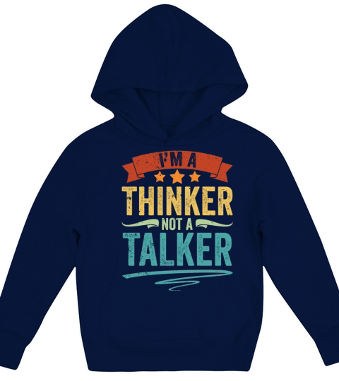 Vintage Introverted Personality I Am A Thinker Not Kids Hoodie