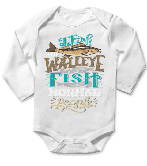 Funny Walleye Hunting Vintage Look Long Sleeve Baby One-Piece
