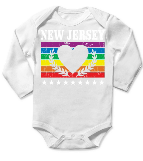 New Jersey Pride Flag Pride Month LGBTQ Flag LGBT Long Sleeve Baby One-Piece