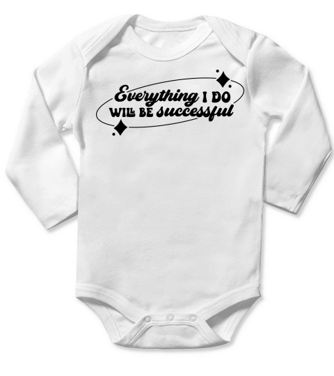 Successful Affirmation Quote Long Sleeve Baby One-Piece