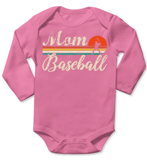 Vintage Baseball Mom Softball Mom Retro Long Sleeve Baby One-Piece
