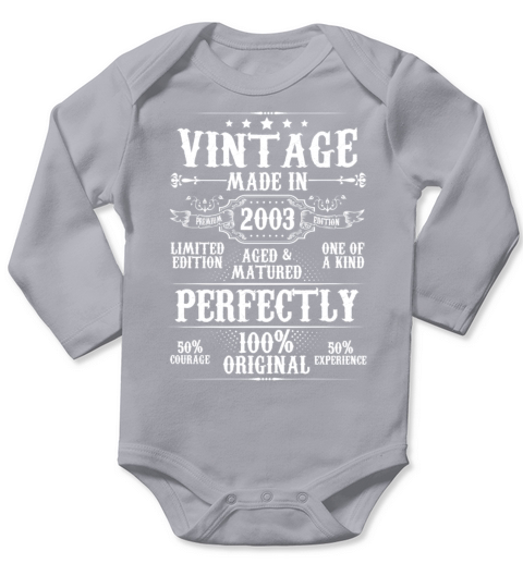 Vintage Made In 2003 Aged Matured Perfectly Long Sleeve Baby One-Piece