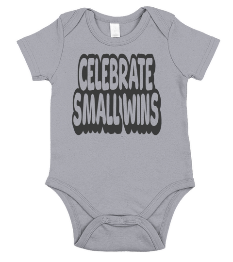 Celebrate Small Wins Vintage Quote Short Sleeve Baby One-Piece