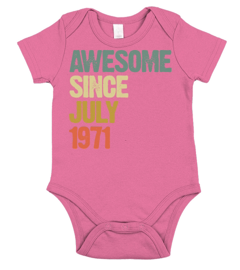 Distressed Vintage Awesome Since July 1971 Short Sleeve Baby One-Piece