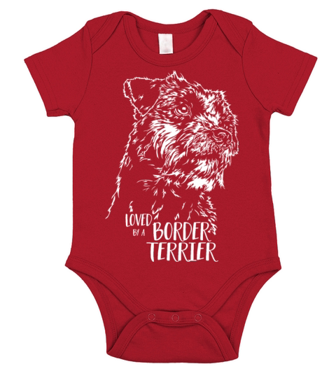 Loved by a Border Terrier dog mom Short Sleeve Baby One-Piece