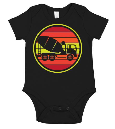 Vintage Construction Concrete Mixer Truck Short Sleeve Baby One-Piece