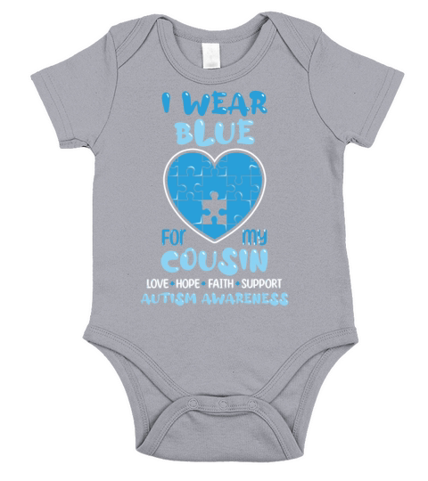 Wear Puzzle April Blue For Cousin Autism Awareness Short Sleeve Baby One-Piece