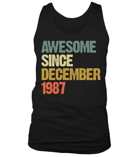 Groovy Awesome Since December 1987 Vintage Gift Tank Top Unisex