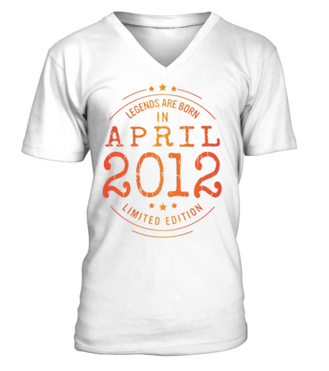 Birthday April 2012 Limited Edition Vintage Legend V-Neck T-shirt