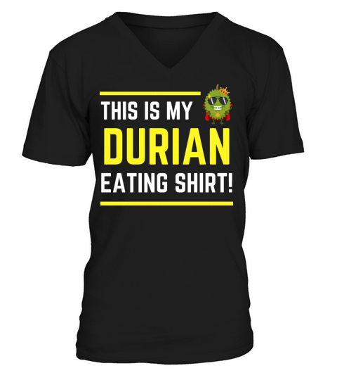 Durian Eating Shirt funny durian meme gif V-Neck T-shirt