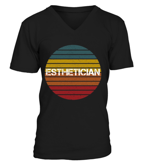 Esthetician Aesthetician Beautician Vintage V-Neck T-shirt