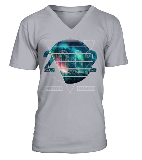 Limited Edition 2002 March Birthday Polar Lights V-Neck T-shirt