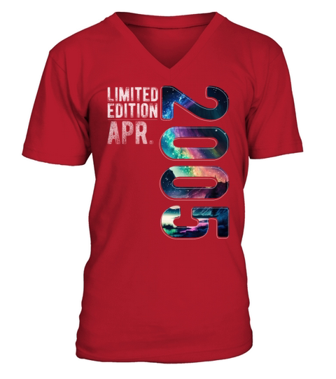 Limited Edition 2005 April Birthday Polar Lights V-Neck T-shirt