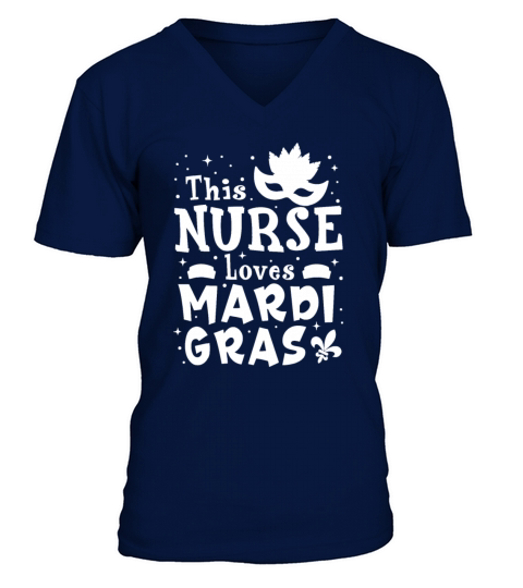 Nurse Mardi Gras Scrub Top RN ICU PACU NICU ER CNA V-Neck T-shirt
