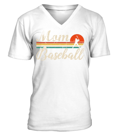 Vintage Baseball Mom Softball Mom Retro V-Neck T-shirt