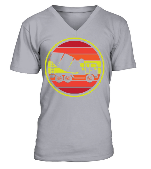 Vintage Construction Concrete Mixer Truck V-Neck T-shirt