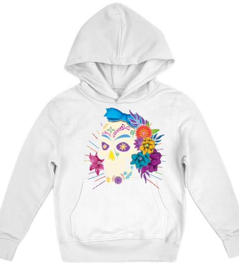 Floral Dia De Los Muertos LGBTQ LGBT Pride Month Kids Hoodie