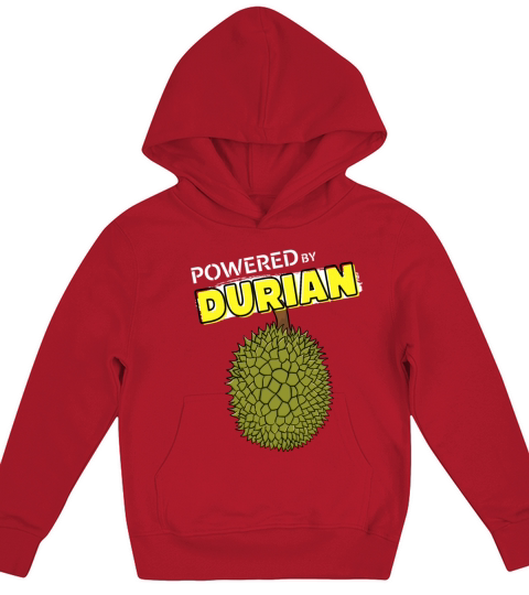 Powered by Durian funny durian meme gift Kids Hoodie