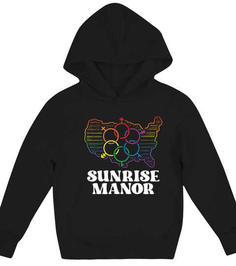 Sunrise Manor Pride Flag Pride Month LGBTQ Flag Kids Hoodie