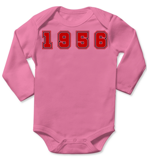 1956 Year Number Long Sleeve Baby One-Piece