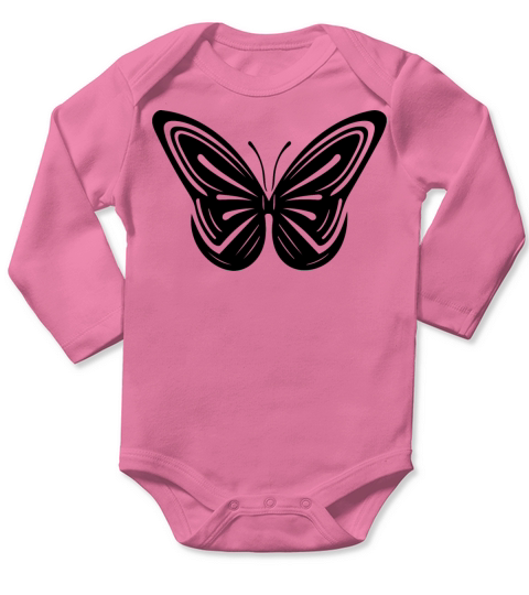 Elegant Vintage Geometric Butterfly Long Sleeve Baby One-Piece