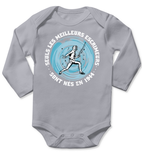Fencers born in 1944 Birthday Vintage Long Sleeve Baby One-Piece
