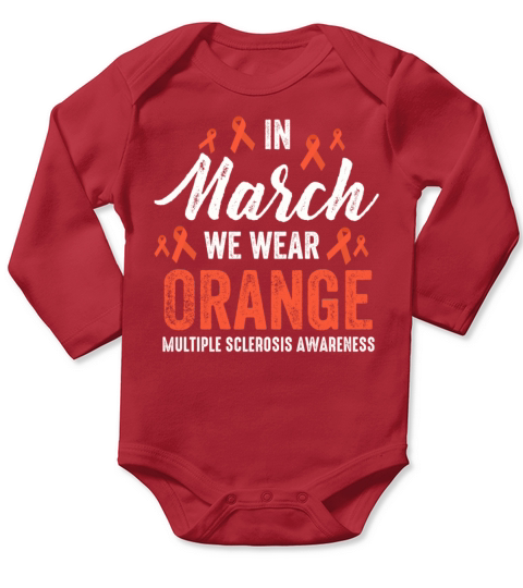 In March We Wear Orange Long Sleeve Baby One-Piece