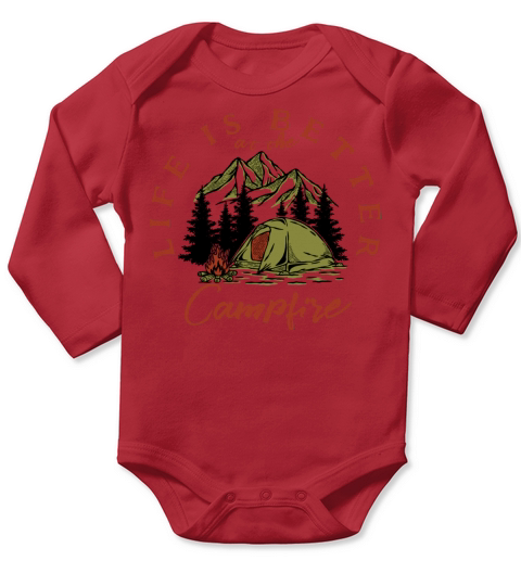 Life is better at the campfire Long Sleeve Baby One-Piece