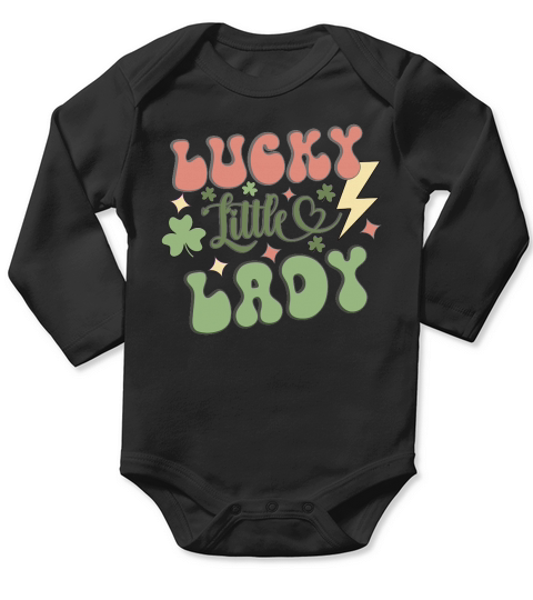 Lucky little lady St Patricks day Long Sleeve Baby One-Piece