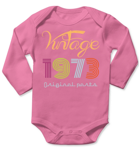 vintage 1973 t-shirt ladies Long Sleeve Baby One-Piece